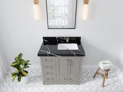 Boston 36 in. W x 22 in. D Right Offset Sink Bathroom Vanity - photo 17