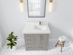 Boston 36 in. W x 22 in. D Right Offset Sink Bathroom Vanity - photo 41