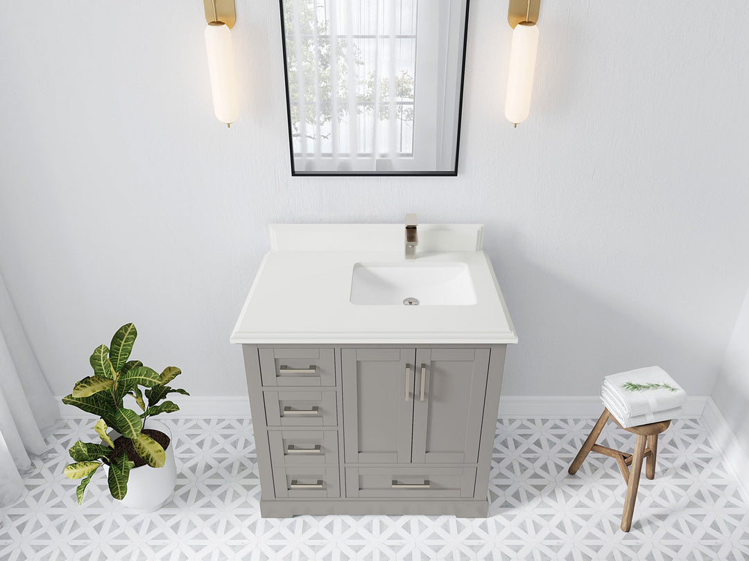 Boston 36 in. W x 22 in. D Right Offset Sink Bathroom Vanity - Willow Bath and Vanity
