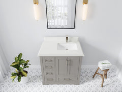 Boston 36 in. W x 22 in. D Right Offset Sink Bathroom Vanity - photo 47
