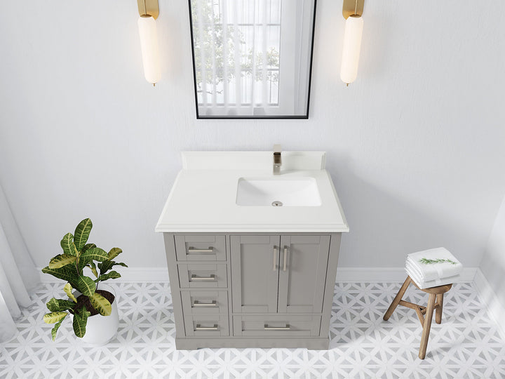 Boston 36 in. W x 22 in. D Right Offset Sink Bathroom Vanity - photo 47
