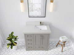 Boston 36 in. W x 22 in. D Right Offset Sink Bathroom Vanity - photo 15