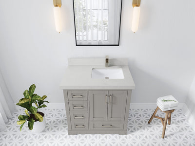 Boston 36 in. W x 22 in. D Right Offset Sink Bathroom Vanity - Willow Bath and Vanity