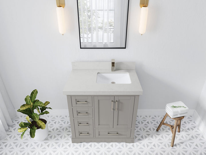 Boston 36 in. W x 22 in. D Right Offset Sink Bathroom Vanity - photo 15