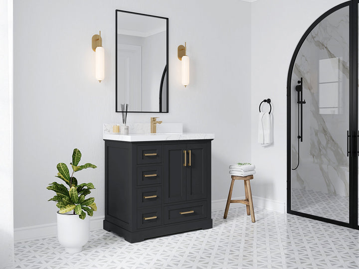 Boston 36 in. W x 22 in. D Right Offset Sink Bathroom Vanity - photo 2