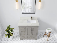 Boston 36 in. W x 22 in. D Right Offset Sink Bathroom Vanity - photo 23