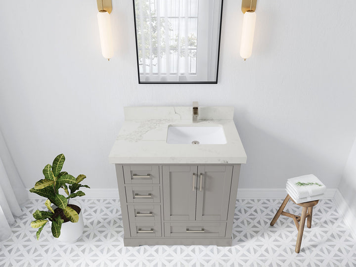 Boston 36 in. W x 22 in. D Right Offset Sink Bathroom Vanity - photo 23