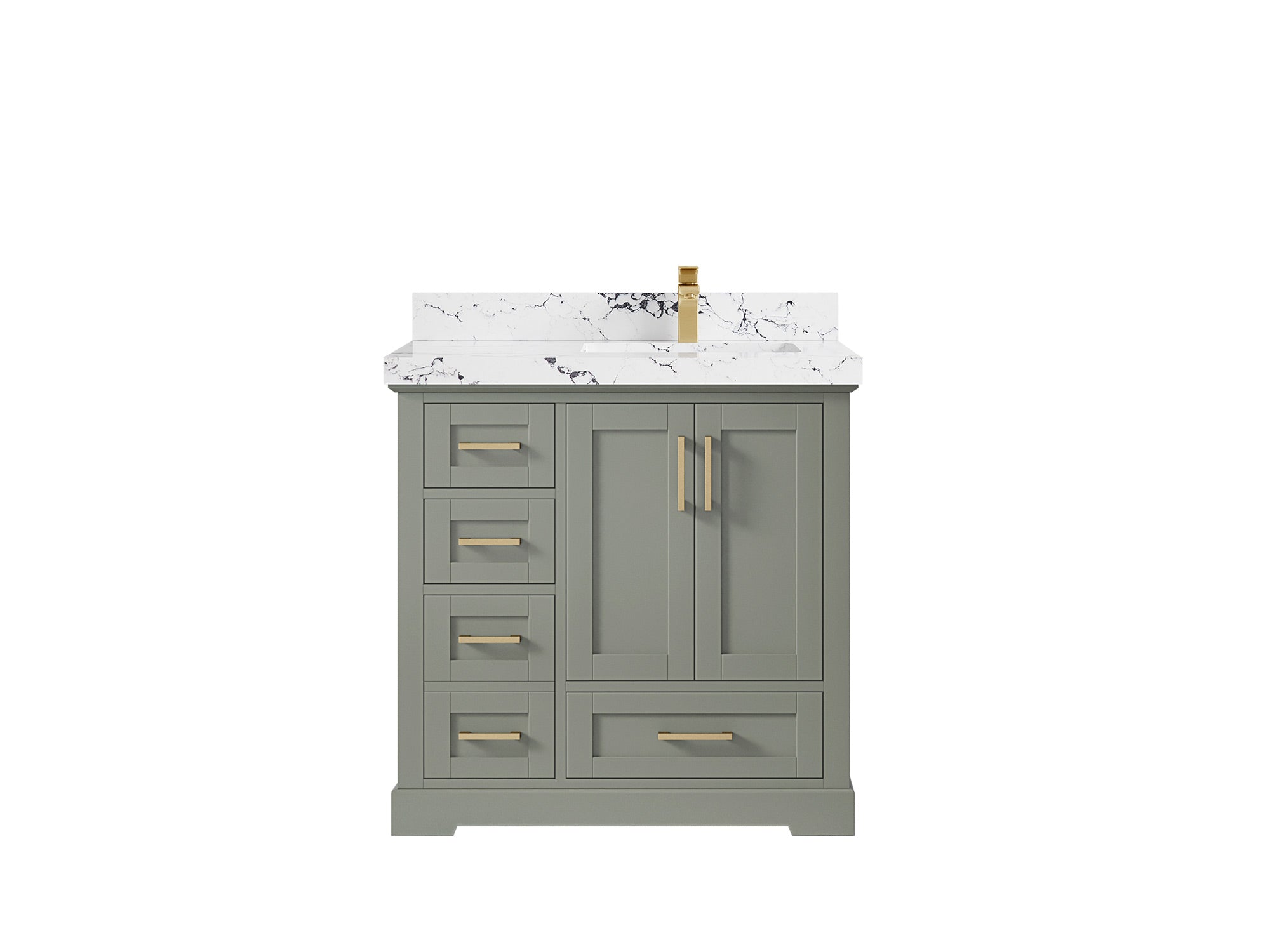Boston 36 in. W x 22 in. D Right Offset Sink Bathroom Vanity - Willow Bath and Vanity