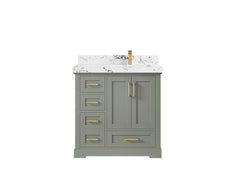 Boston 36 in. W x 22 in. D Right Offset Sink Bathroom Vanity - photo 38