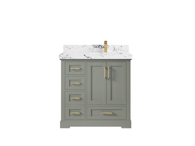 Boston 36 in. W x 22 in. D Right Offset Sink Bathroom Vanity - Willow Bath and Vanity