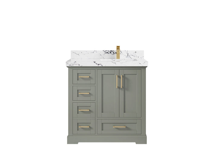 Boston 36 in. W x 22 in. D Right Offset Sink Bathroom Vanity - photo 38