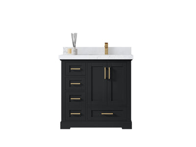 Boston 36 in. W x 22 in. D Right Offset Sink Bathroom Vanity - Willow Bath and Vanity