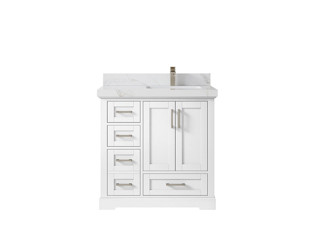Boston 36 in. W x 22 in. D Right Offset Sink Bathroom Vanity - Willow Bath and Vanity