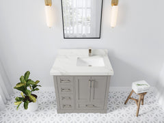 Boston 36 in. W x 22 in. D Right Offset Sink Bathroom Vanity - photo 25