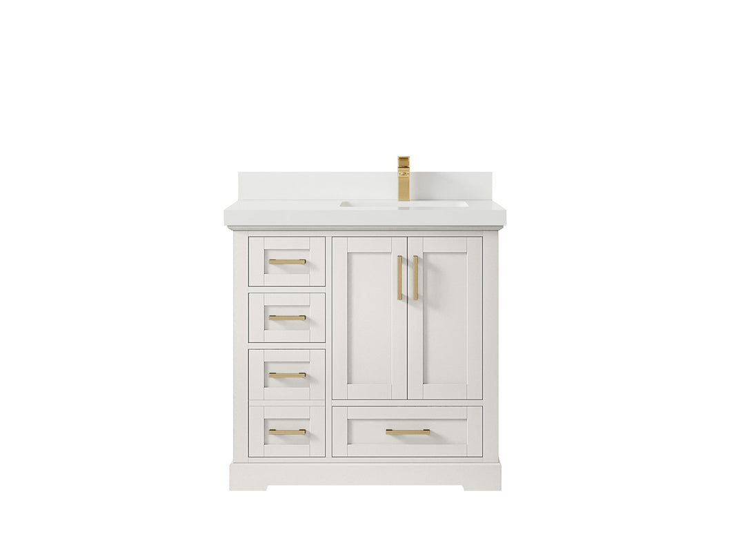 Boston 36 in. W x 22 in. D Right Offset Sink Bathroom Vanity - Willow Bath and Vanity
