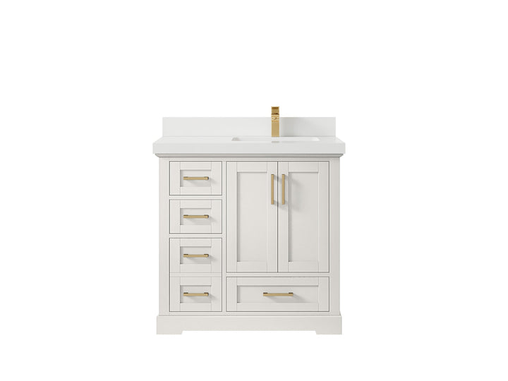 Boston 36 in. W x 22 in. D Right Offset Sink Bathroom Vanity - photo 43
