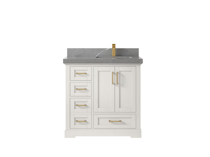Boston 36 in. W x 22 in. D Right Offset Sink Bathroom Vanity - photo 33