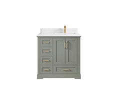 Boston 36 in. W x 22 in. D Right Offset Sink Bathroom Vanity - photo 48