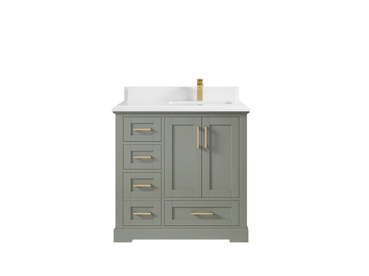 Boston 36 in. W x 22 in. D Right Offset Sink Bathroom Vanity - photo 48