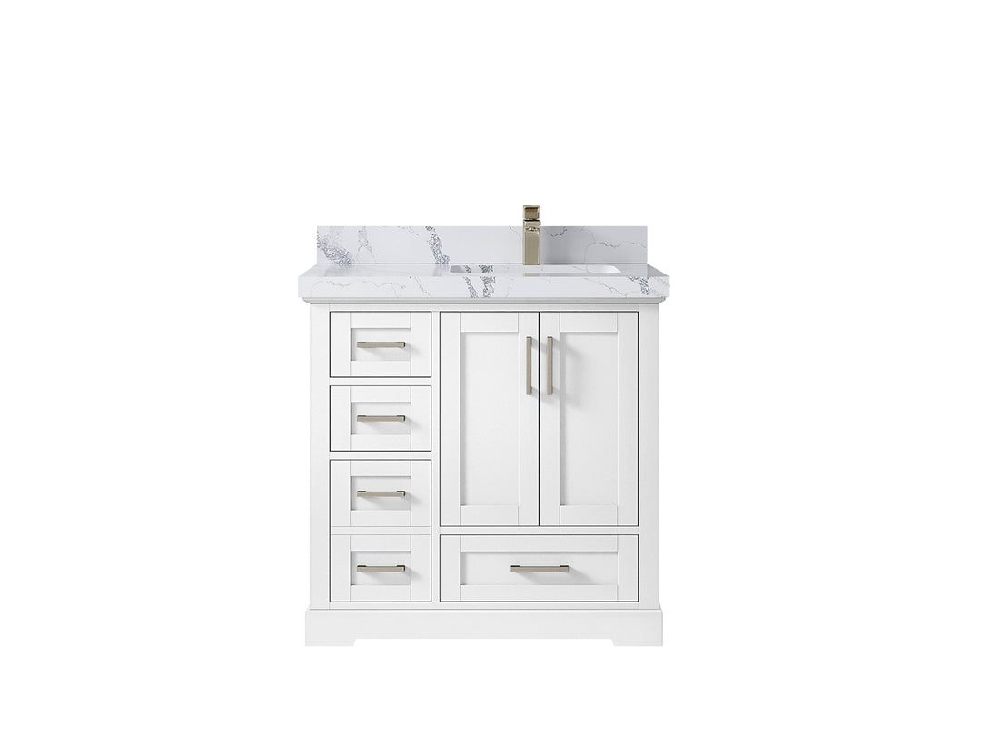 Boston 36 in. W x 22 in. D Right Offset Sink Bathroom Vanity - Willow Bath and Vanity