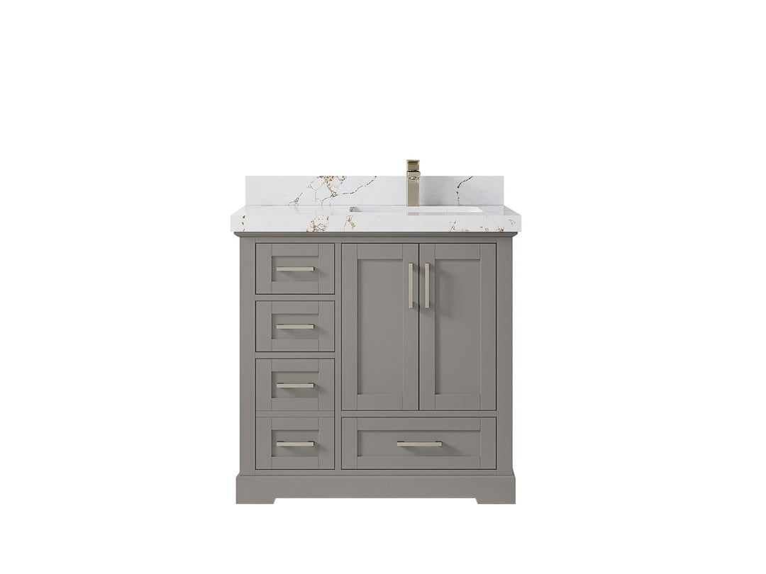 Boston 36 in. W x 22 in. D Right Offset Sink Bathroom Vanity - Willow Bath and Vanity