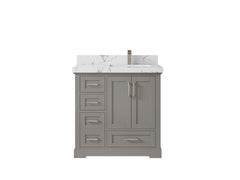 Boston 36 in. W x 22 in. D Right Offset Sink Bathroom Vanity - photo 36