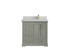 Boston 36 in. W x 22 in. D Right Offset Sink Bathroom Vanity - photo 16