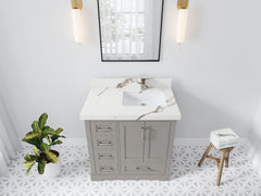 Boston 36 in. W x 22 in. D Right Offset Sink Bathroom Vanity - photo 19