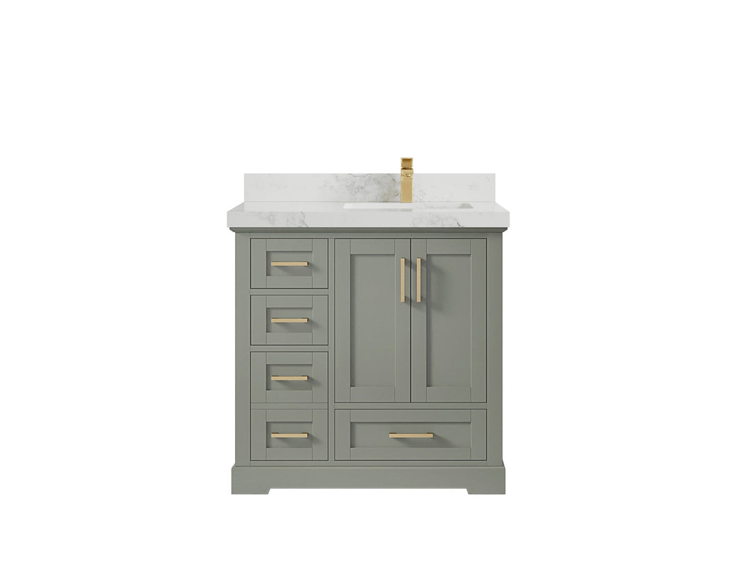 Boston 36 in. W x 22 in. D Right Offset Sink Bathroom Vanity - Willow Bath and Vanity