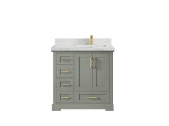 Boston 36 in. W x 22 in. D Right Offset Sink Bathroom Vanity - photo 24