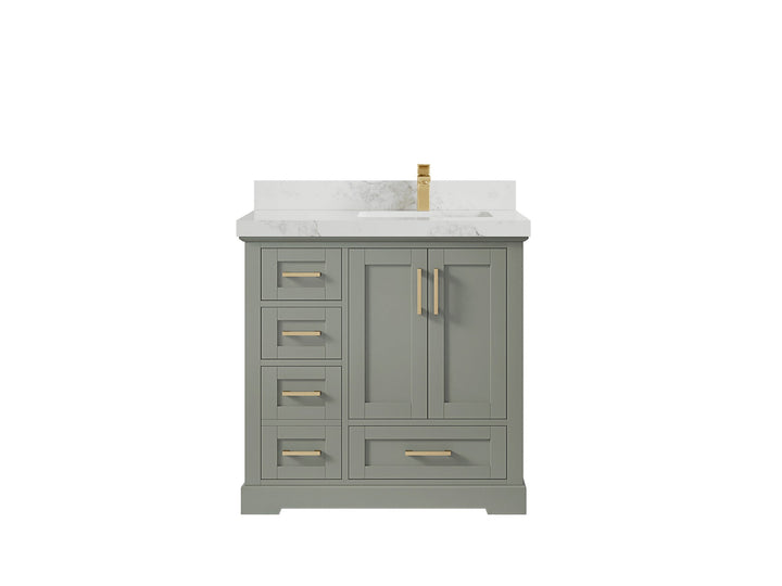 Boston 36 in. W x 22 in. D Right Offset Sink Bathroom Vanity - photo 24