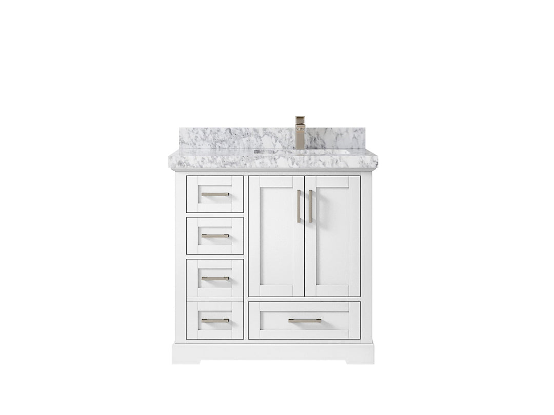 Boston 36 in. W x 22 in. D Right Offset Sink Bathroom Vanity - Willow Bath and Vanity