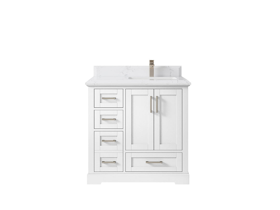 Boston 36 in. W x 22 in. D Right Offset Sink Bathroom Vanity - Willow Bath and Vanity