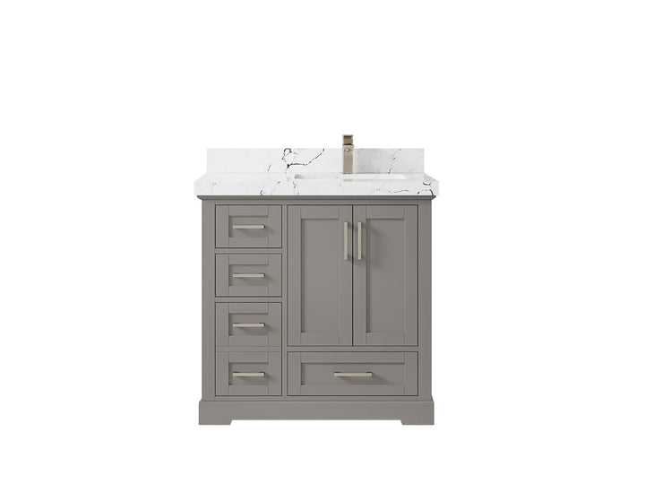 Boston 36 in. W x 22 in. D Right Offset Sink Bathroom Vanity - photo 38