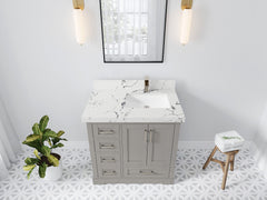 Boston 36 in. W x 22 in. D Right Offset Sink Bathroom Vanity - photo 37