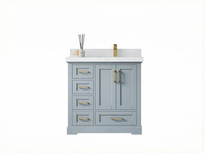 Boston 36 in. W x 22 in. D Right Offset Sink Bathroom Vanity - Willow Bath and Vanity