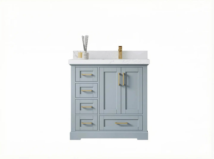 Boston 36 in. W x 22 in. D Right Offset Sink Bathroom Vanity - photo 1