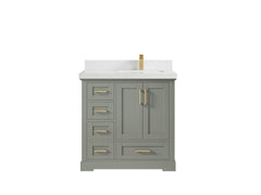 Boston 36 in. W x 22 in. D Right Offset Sink Bathroom Vanity - photo 28