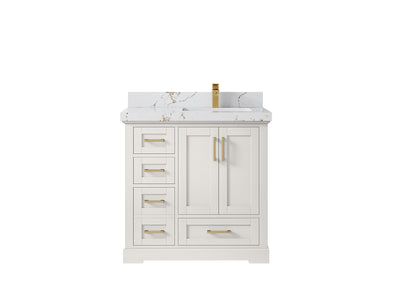 Boston 36 in. W x 22 in. D Right Offset Sink Bathroom Vanity - Willow Bath and Vanity