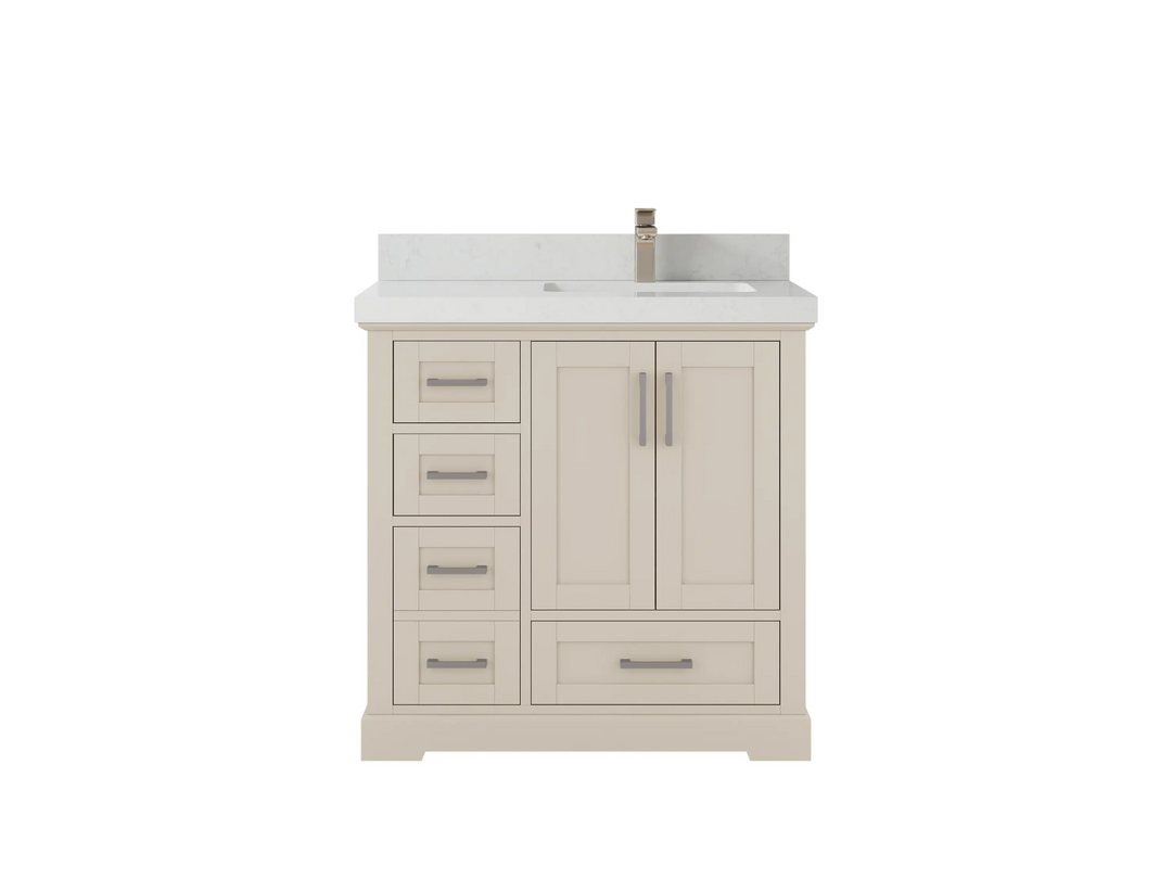 Boston 36 in. W x 22 in. D Right Offset Sink Bathroom Vanity | 
              
                 Fine Grain Linen Beige
                
                  
             - BST-CAB-FNG-35R - photo №14