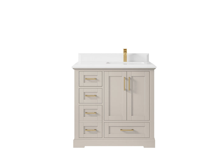 Boston 36 in. W x 22 in. D Right Offset Sink Bathroom Vanity - photo 49