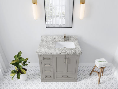 Boston 36 in. W x 22 in. D Right Offset Sink Bathroom Vanity - Willow Bath and Vanity