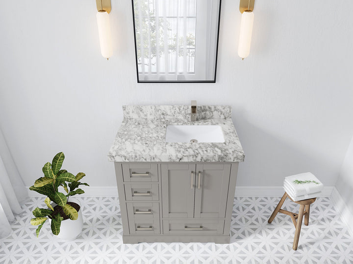 Boston 36 in. W x 22 in. D Right Offset Sink Bathroom Vanity - photo 13