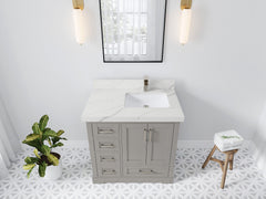 Boston 36 in. W x 22 in. D Right Offset Sink Bathroom Vanity - photo 21
