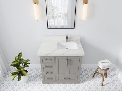 Boston 36 in. W x 22 in. D Right Offset Sink Bathroom Vanity - Willow Bath and Vanity