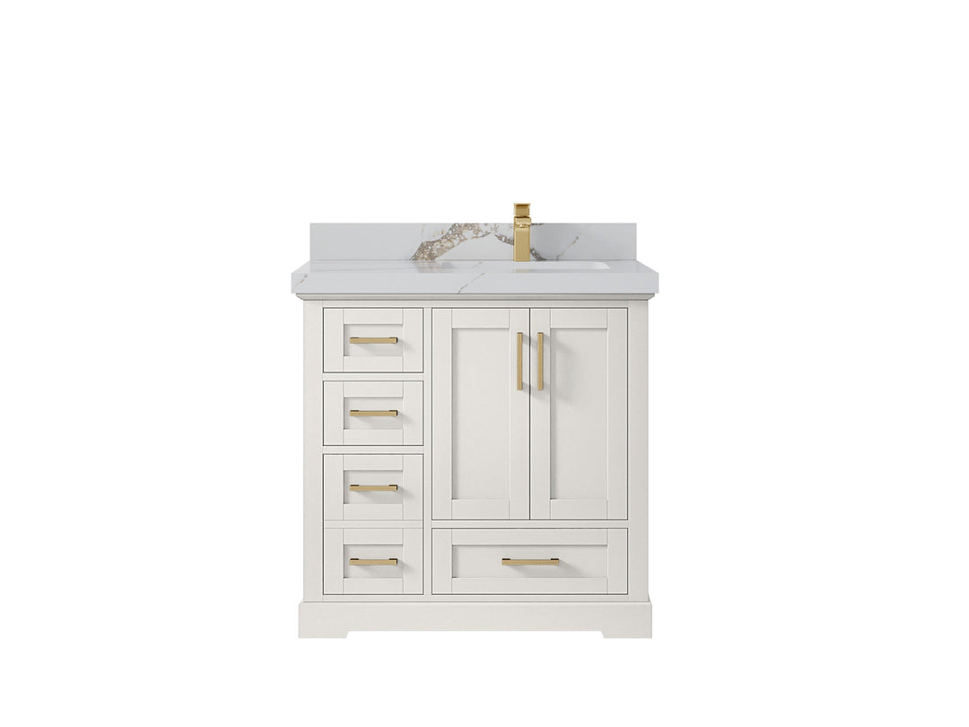 Boston 36 in. W x 22 in. D Right Offset Sink Bathroom Vanity - Willow Bath and Vanity