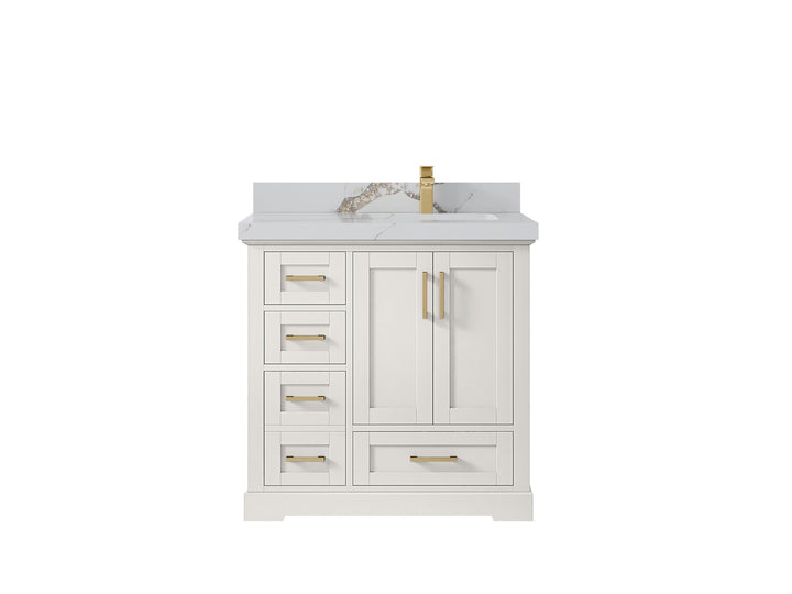 Boston 36 in. W x 22 in. D Right Offset Sink Bathroom Vanity - photo 19