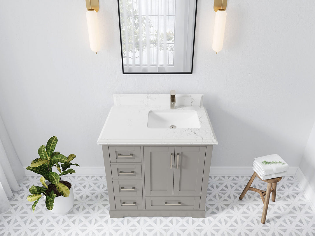 Boston 36 in. W x 22 in. D Right Offset Sink Bathroom Vanity - Willow Bath and Vanity