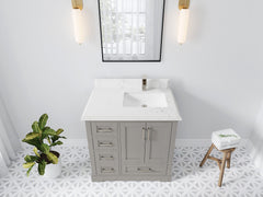 Boston 36 in. W x 22 in. D Right Offset Sink Bathroom Vanity - photo 45
