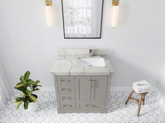 Boston 36 in. W x 22 in. D Right Offset Sink Bathroom Vanity - photo 39